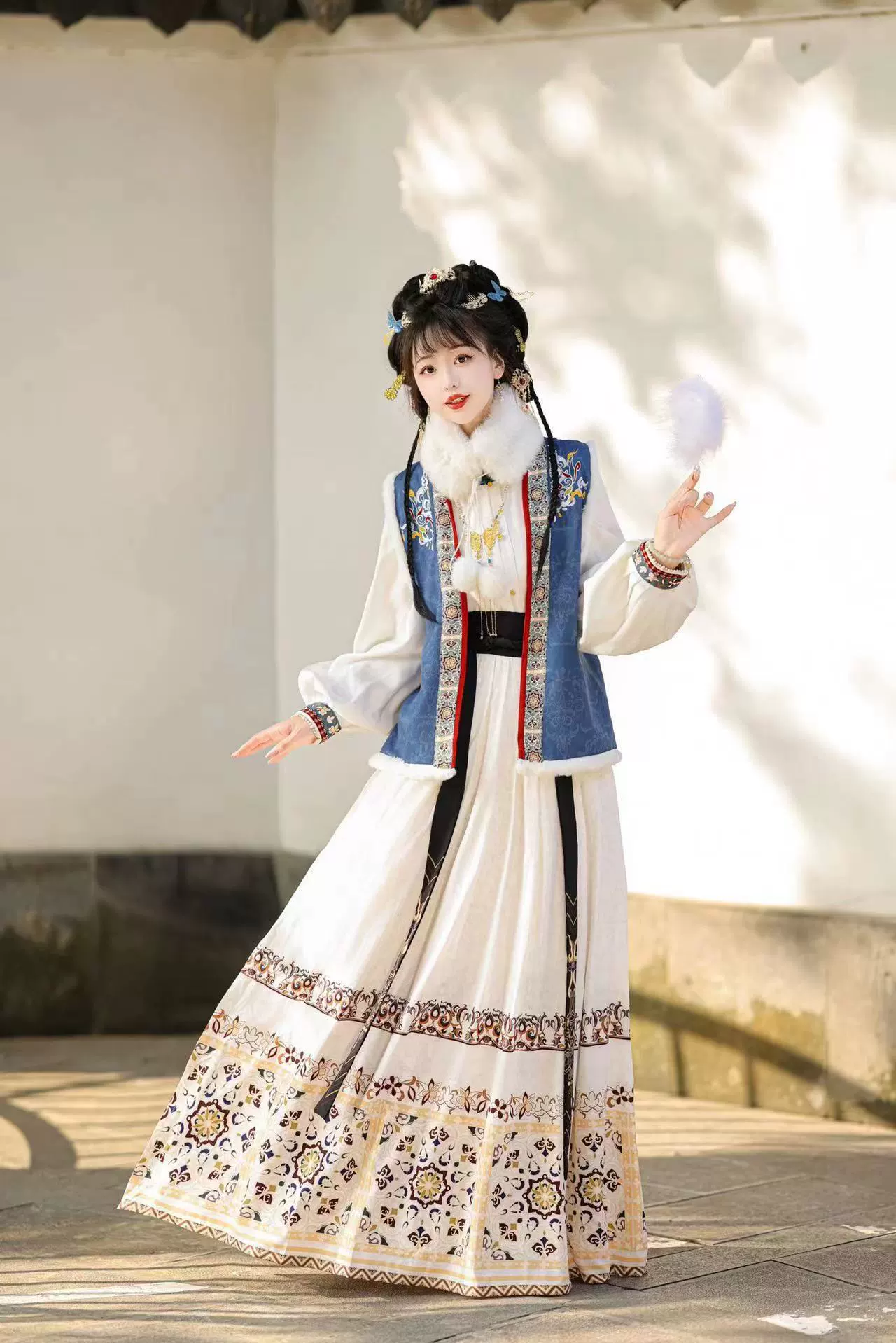 Оригинальный Улучшенный женский осенне-зимний жилет ханьфу в китайском стиле Han Xiang Qingmian, новый китайский повседневный костюм с элементами на осень и зиму