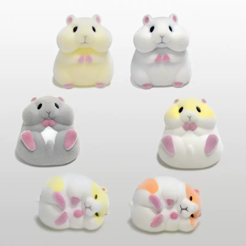 搪胶植绒仓鼠吱吱萌宠植绒公仔可爱娃娃机玩具礼品汽车小摆件