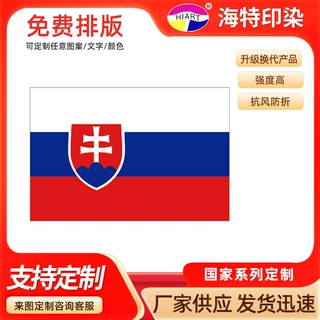 定制3*5Ft涤纶旗子90*150cm斯洛伐克国旗手摇旗子球迷旗子