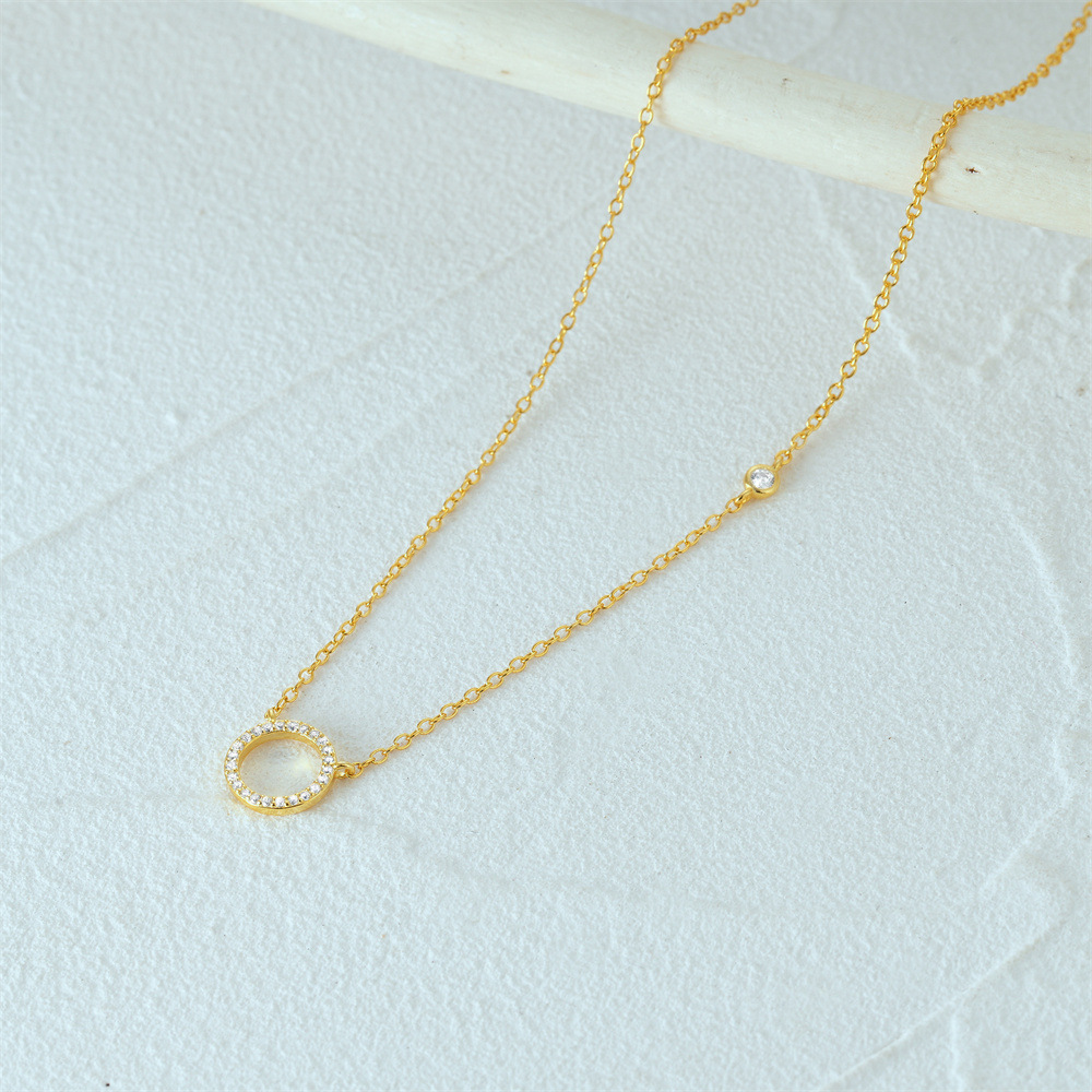 6g Weight Pendant Necklace Classification 1 Piece Quantity Casual, Daily Occasion 925 Sterling Silver Material Circle Pattern Women's Gender Plating Design Simple Style Style 925 Sterling Silver Plating Circle Pendant Necklace 4