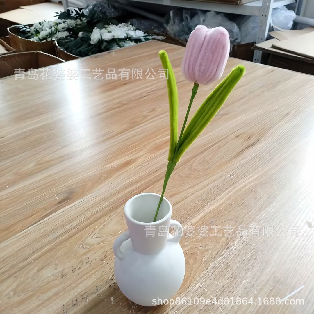 Flores de simulación de palo de torsión al por mayor dulces hechos a mano color flores de tulipanes flores falsas regalos de vacaciones decorativas para el hogar
