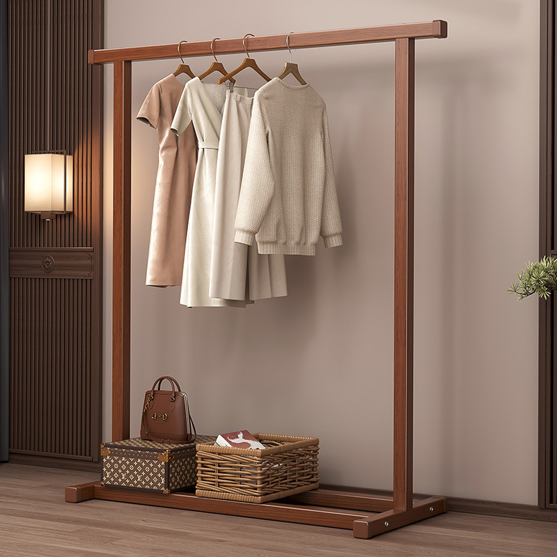 단단한 나무 코트 선반 바닥 가구 걸이 침실 방 너도밤 나무 옷 랙 실내 간단한 수직 막대