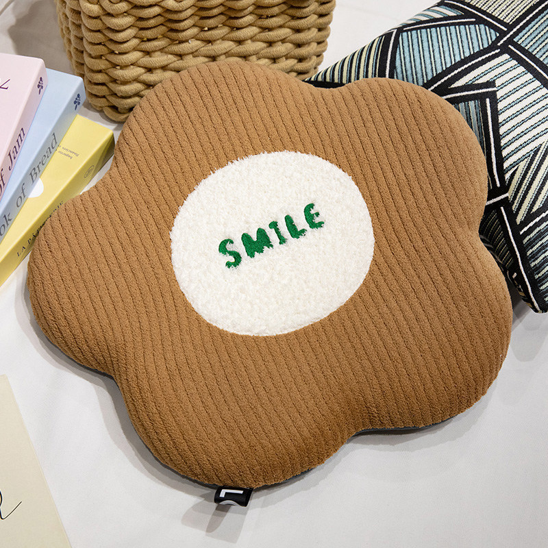 Ins creativo nórdico sonriente flor de memoria almohada de algodón almohada de peluche dormitorio hogar regalo almohada desmontable y lavable