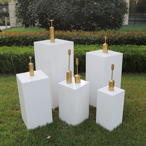 Wholesale new wedding props wrought iron square pillars road guide dessert table cylinder wedding stage decoration ornaments window display