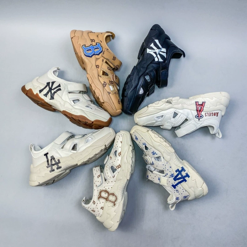 Путяньские летние сандалии MLB высокой версии Yankees на толстой подошве для мужчин и женщин, пляжные спортивные и повседневные сандалии