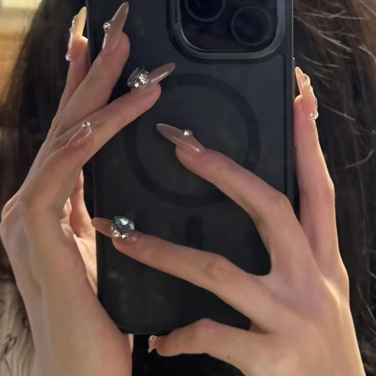 [Gato azul] Pura ropa hecha a mano, ojos de gato, temperamento de ojo de gato, estilo puro, uñas de fototerapia, hielo gradual, uñas postizas desnudas