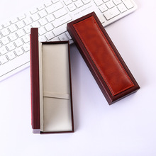 PU翻盖通用钢笔盒木纹中性笔包装盒文具现货批发印刷logo礼盒