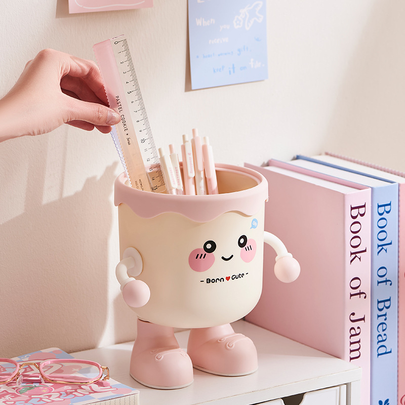 デスクトップゴミ箱家庭用見栄えの良いかわいい漫画子供用デスクオフィスデスク寝室ベッドサイド小さなゴミ箱|undefined