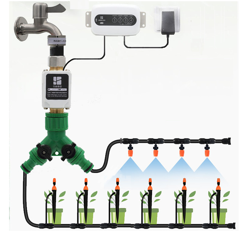 Wifi Remote Automatic Watering Device Solenoid Valve Flower Watering Device Drip Irrigation Spray Flower Watering Tool Intelligent Timed Drip Irrigation Pipe