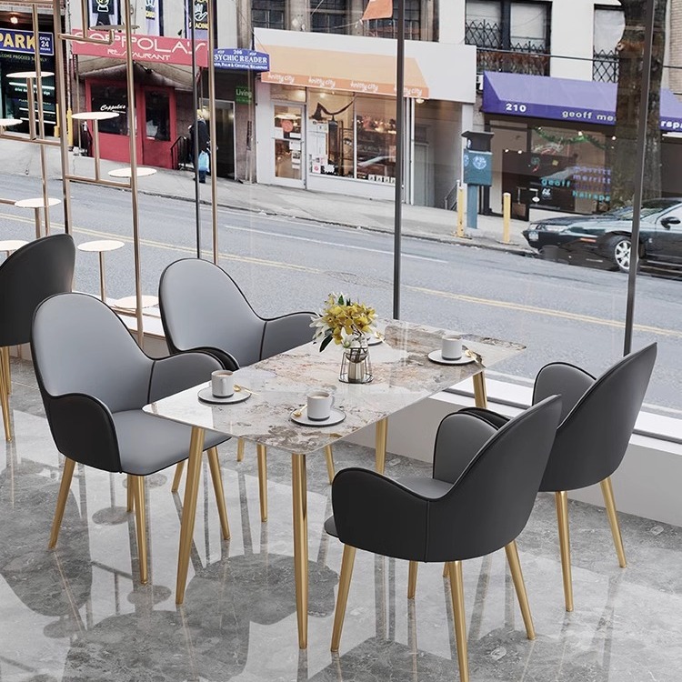 Mesa y silla de café combinación de recepción de ocio mesa de negociación de hotel residencial tienda de té de leche mesa de reunión de roca