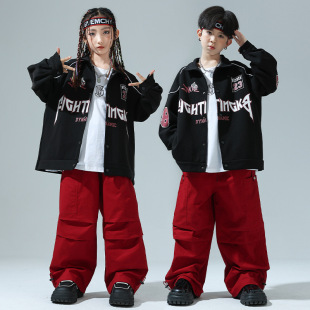 Children's Hip Hop suit Children's Hip Hop Hiphop Jacket Girls Street Fashion Crock Pants Boys Street Dance Fashion Clothes