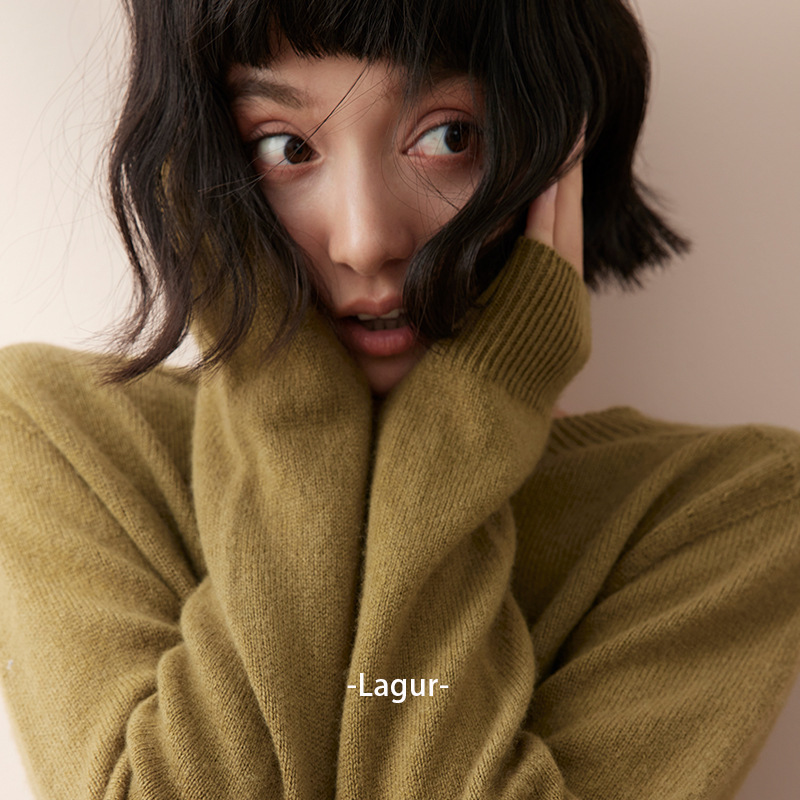 Big Launch! 100% Pure Wool Custom Knit Base Shirt Pullover Sweater Winter Solid Color Wool Sweater for Women