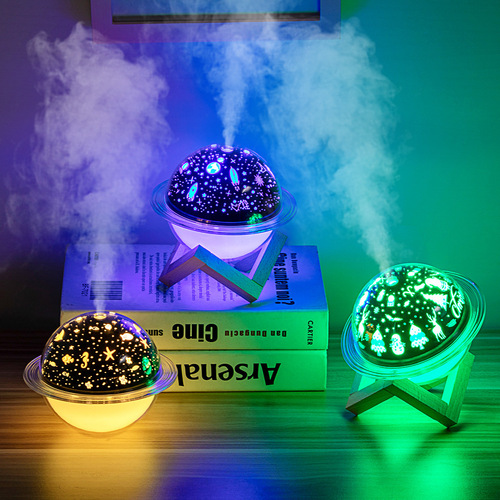 New Planet Night Light Humidifier Home Small USB Desktop Humidifier Bedroom Mini Humidifier with Stand
