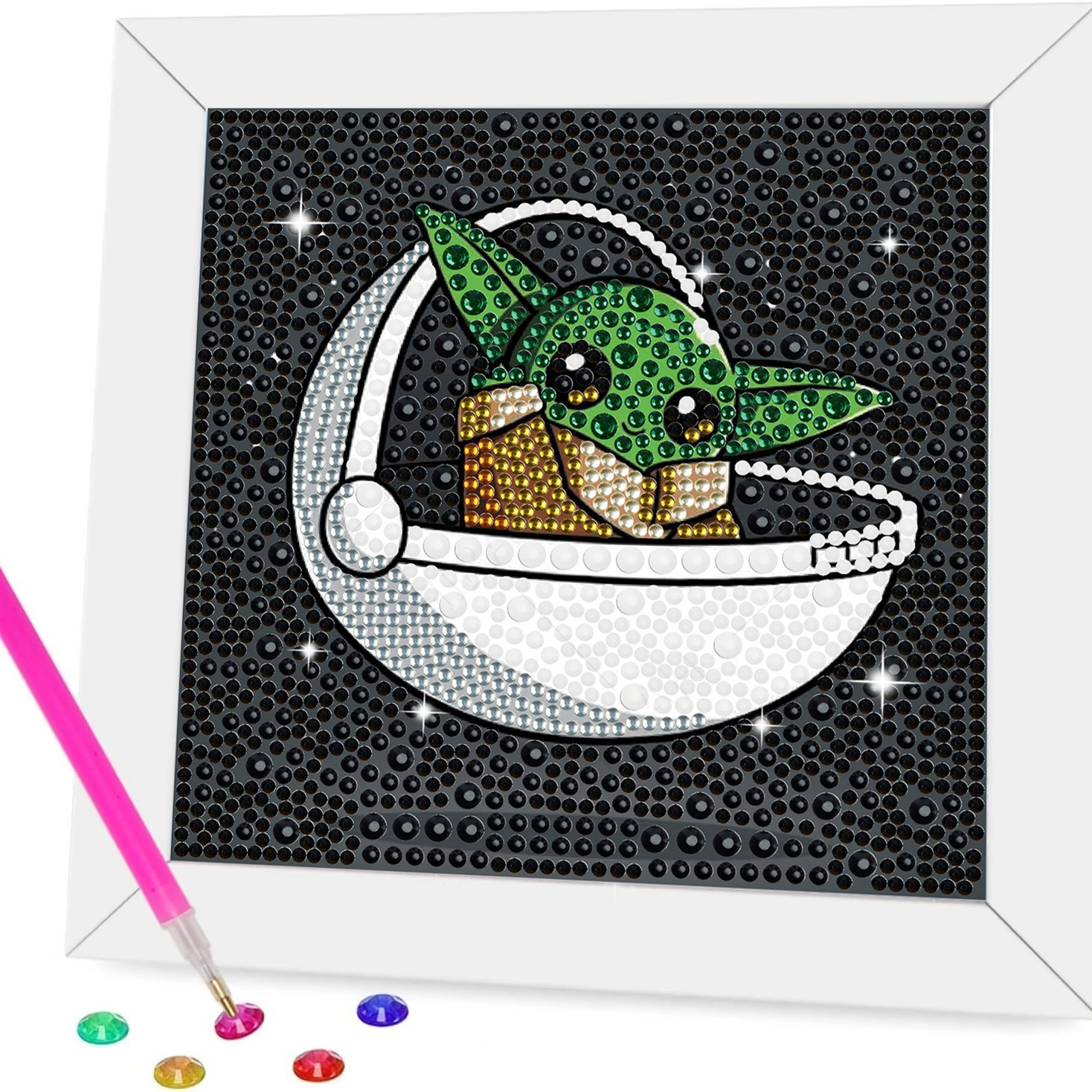Taller artesanal pintura de diamantes marca DIY tamaño de diamantes Star Wars regalo para niños Yoda bebé lleno de diamantes brillante pintura de diamantes