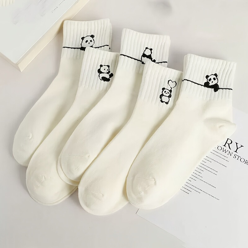Cross-Border Cartoon Cute Panda Personalized Style Design Women's 168-Needle Mid-Calf Socks Zhuji Cross-Border Wholesale Cross-Border Cartoon Cute Panda Personalized Style Design Women's 168-Needle Mid-Calf Socks Zhuji Cross-Border Wholesale