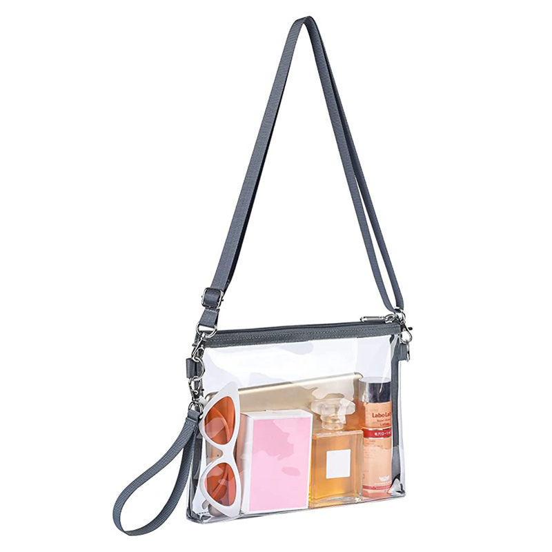 Transparent Pvc Waterproof Crossbody Bag For Coins And Makeup_voghion.com
