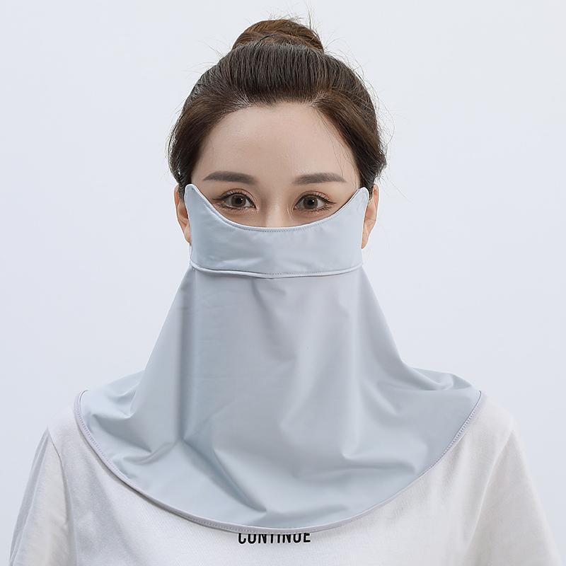 夏季防曬面罩露鼻開口薄款護頸護眼角透氣臉罩遮陽遮臉面紗