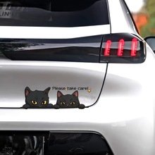 19x8.5cm小额批发可爱的卡通猫汽车贴纸适用于您的汽车门窗！