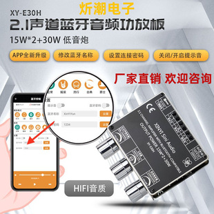 Hifi Mini Bluetooth Digital Amplifier 2.1 Channel 2*15W+30W Subwoofer Speaker Module E30H Mute