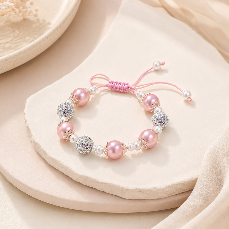 The Factory Specializes in Hot-Selling Crystal Inlaid Pearl Bracelets for Girls, Grandma’S Daughter, Neptune Bead Bracelets, Love Hearts