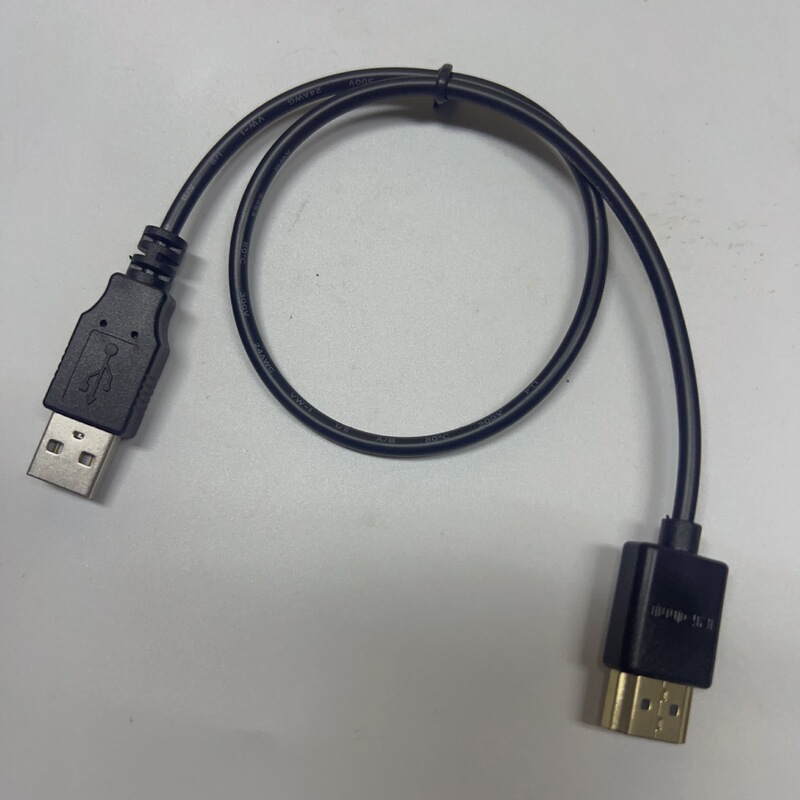 Cross-Border E-Commerce USB to HDMI Power Supply Cable HDMI Male to USB Power Supply Cable Power Cord 0.5m Direct Sales