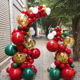 圣诞节气球装饰拱门商场店铺4S店幼儿园圣诞主图氛围布置门口立柱