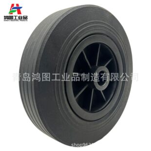 8inch Rubber Powder Wheel 200X50 Plastic Wheel Hub Puncture-Proof Warehouse Trolley Solid Tire Generator Rubber Powder Tire