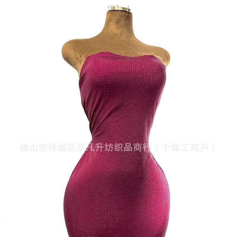 poliéster cuatro lados tela elástica caliente Europa y América sexy vestido de cena club fiesta vestido de tela de baile