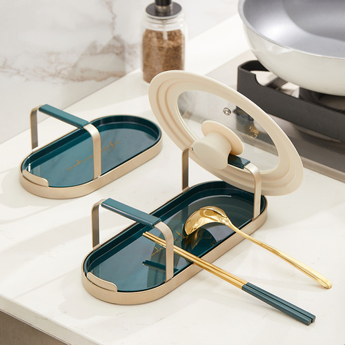 Self-designed light luxury multi-functional spatula and lid rack kitchen wall-mounted punch-free storage rack