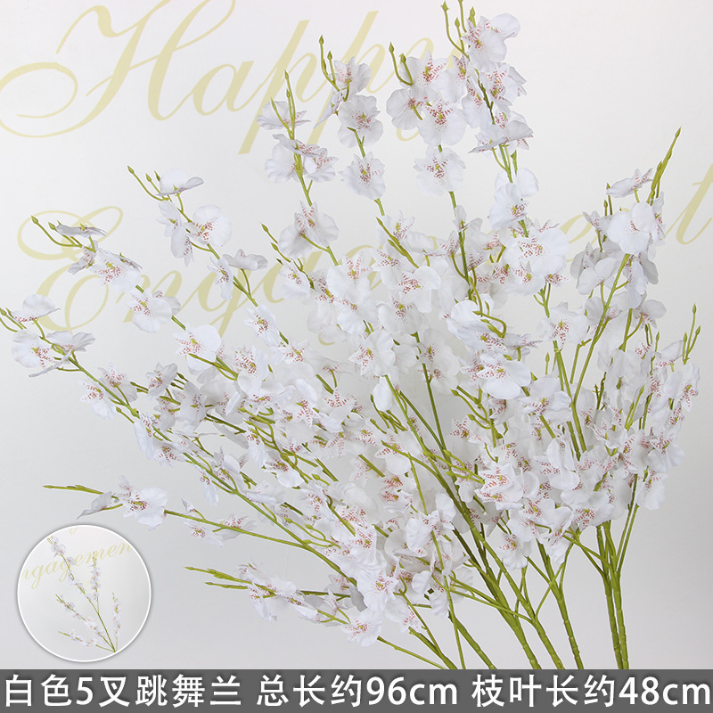 Bodas de flores de seda de imitación blanca flores falsas decorativas floral sala de bodas floral hogar ramo único camino de introducción de flores