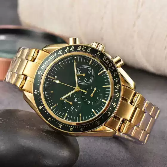 Business Quartz Watch with Three Sub-Dials, Round Stainless Steel Strap, Multi-Function — Hot Export Style