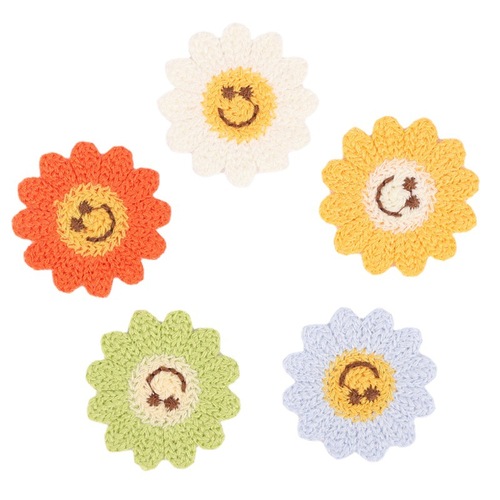 Korean style fresh 4cm sunflower embroidered cloth patch hairpin brooch shoes and hats hand-sewn patches DIY accessories