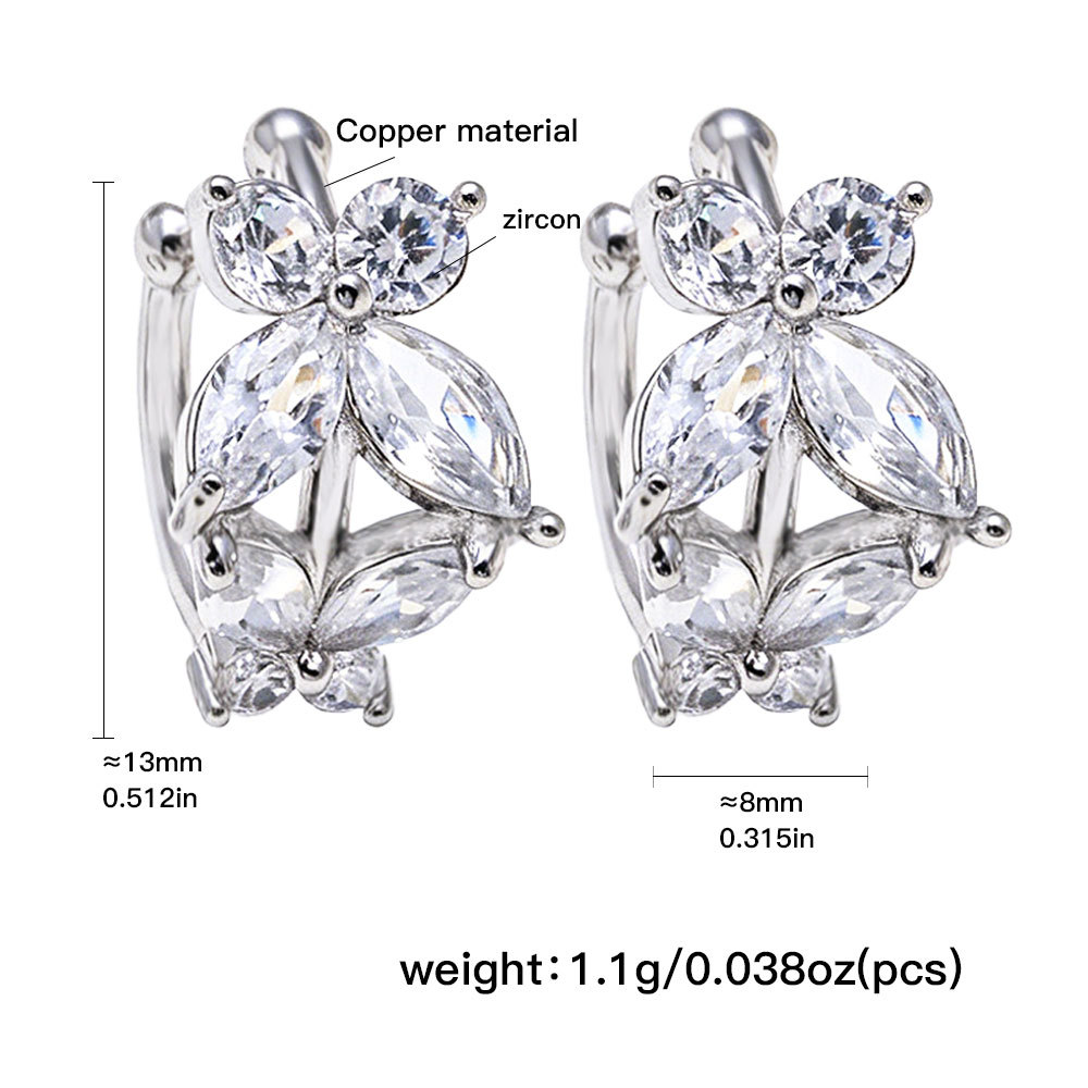 Butterfly Copper Micro Painted Zircon C-Shaped Ear Cuff Earrings For Unpierced Ears Unique Elegant Simple Style Jewelry Accessory_voghion.com