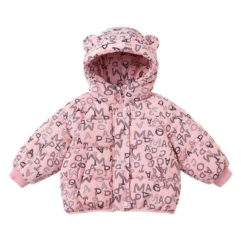 Niños y niñas moda luz núcleo dragón impreso engrosada suelta ropa acolchada de algodón niños ropa caliente de algodón acolchado ropa acolchada de algodón