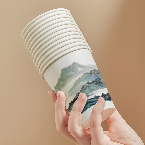 Disposable paper cup thickened and durable household commercial office cup coffee cup Clivia one piece drop shipping