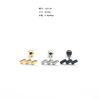 Stainless steel mini casting cross aircraft crown small moon reurred earlier ear bone nail nail coat torque zZ55