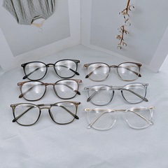 TR90 eyeglass frame, best-selling on Xiaohongshu, cold tea color, unisex rectangular frame, natural appearance, blue light protection, non-prescription glasses