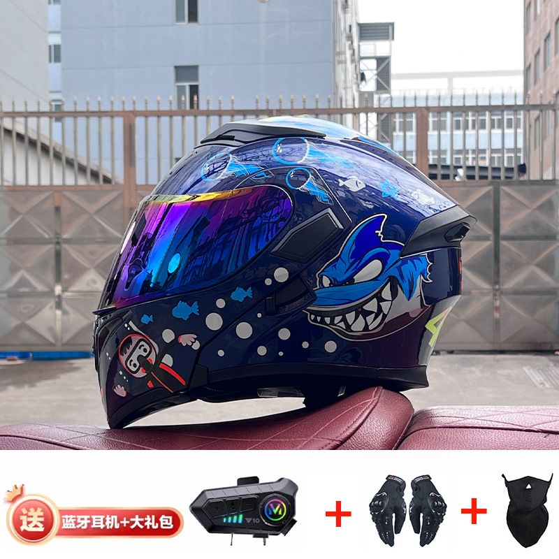JIEKAI casco de motocicleta casco completo de motocicleta para hombres y mujeres Bluetooth casco de exposición casco de coche eléctrico 3C certificación