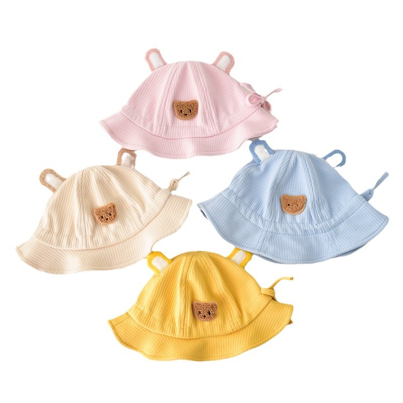 Sombrero para bebés primavera y otoño lindo super lindo sombrero de pescador bebé bebé bebé pequeño mes de edad sombrero de bañera de protección solar