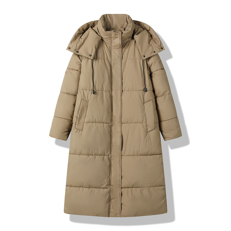 Ropa de algodón larga sobre la rodilla para mujeres 2023 invierno nuevo estilo coreano casual suelto desmontable chaqueta de ropa de pan bf con capuz image 5