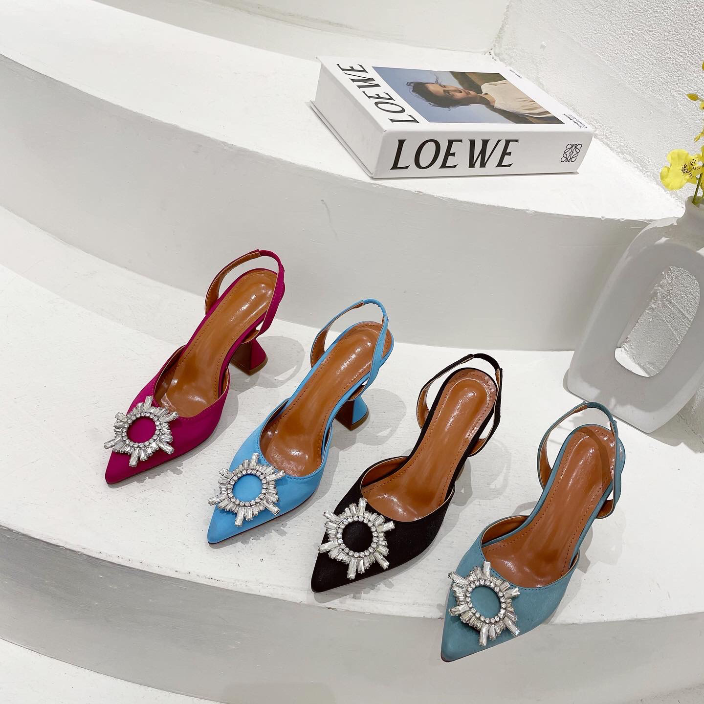 summer pointed sunflower rhinestone high heeled sandals nihaostyles wholesale clothing NSSO92131
