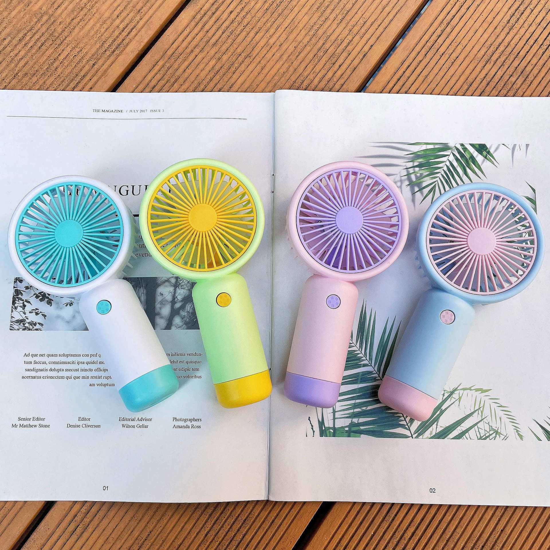 Summer Mini Portable Handheld Small Fan with High Wind Power USB Charging Compact Desktop Flower Fan Cross-border New Arrival