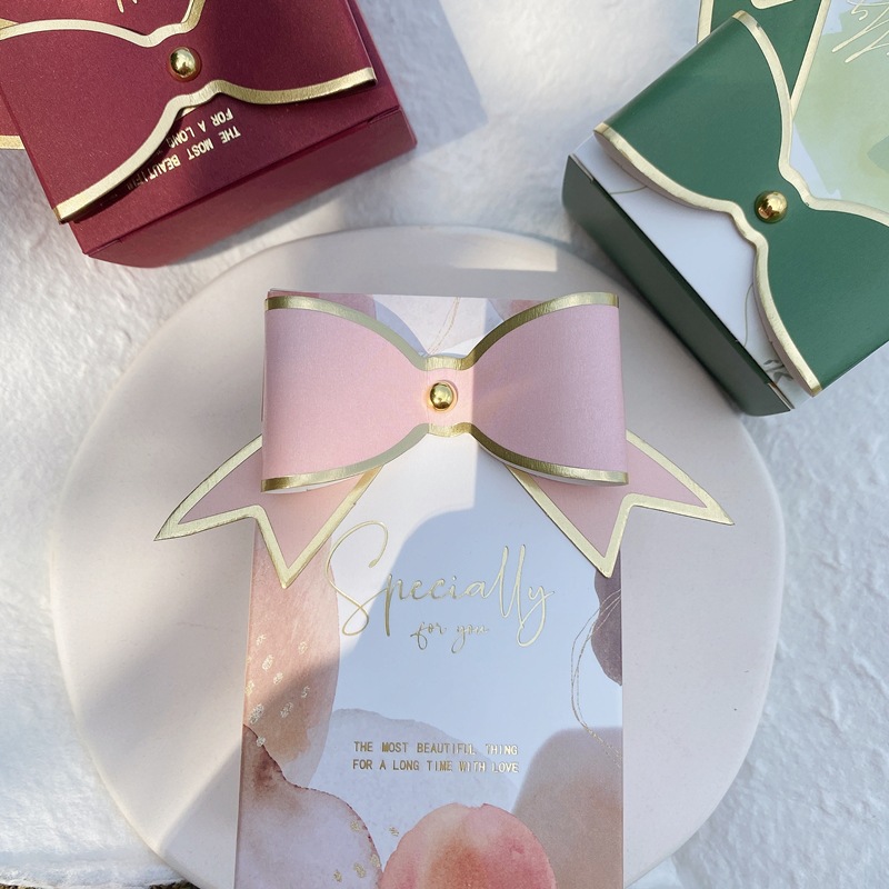 New Style Candy Box with Wine Red Gold Foil Creative Candy Box Candy Bag for Forest Style Wedding Candy Box Gift Box Can Hold Cigarettes