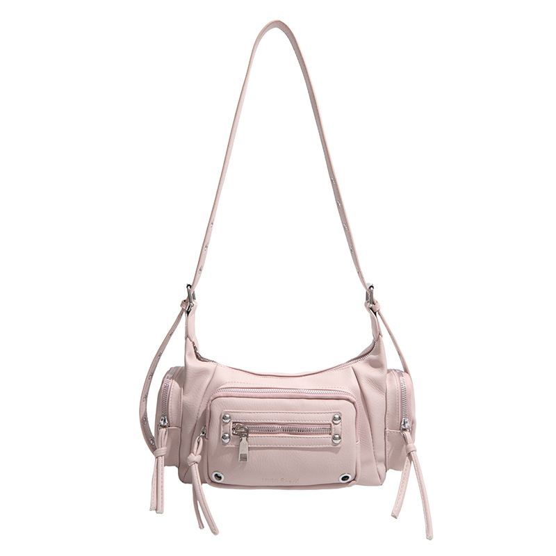Retro ocio de gran capacidad multibolsillo mochila 2026 primavera nueva motocicleta de chicas calientes bolso de hombro personalizado
