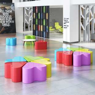 Fiberglass Shopping Mall Leisure Chair Personalized Creative School Children's Heart-Shaped Stool Commercial Display Public Rest Seat