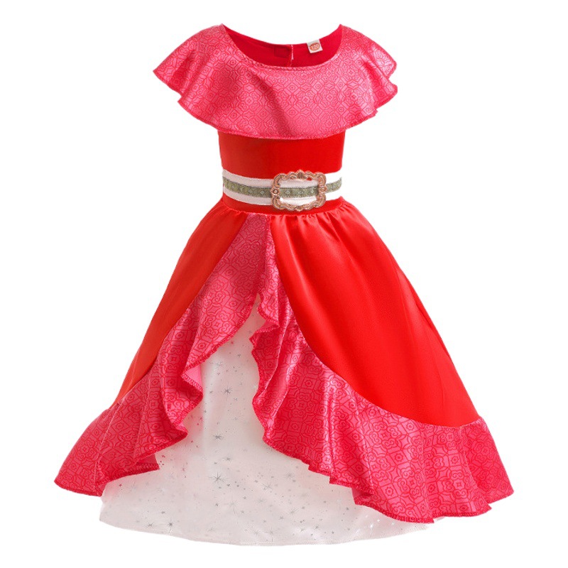 Princesa Elena vestido de niña Elena vestido rojo con volantes traje de la etapa