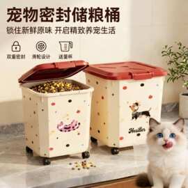 储物桶猫咪宠物粮食储粮桶狗粮密封罐猫粮防潮储存家用食品级米桶