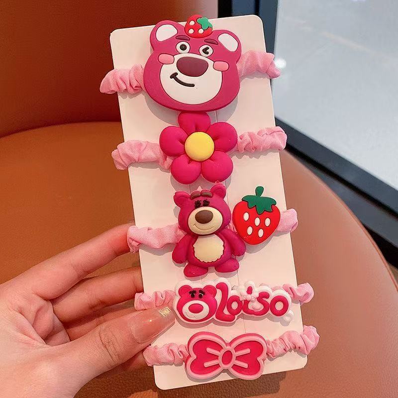 Ins viento frío gradiente gris 3 correas para el cabello gruesas y de alta elasticidad bandas de goma para atar el cabello