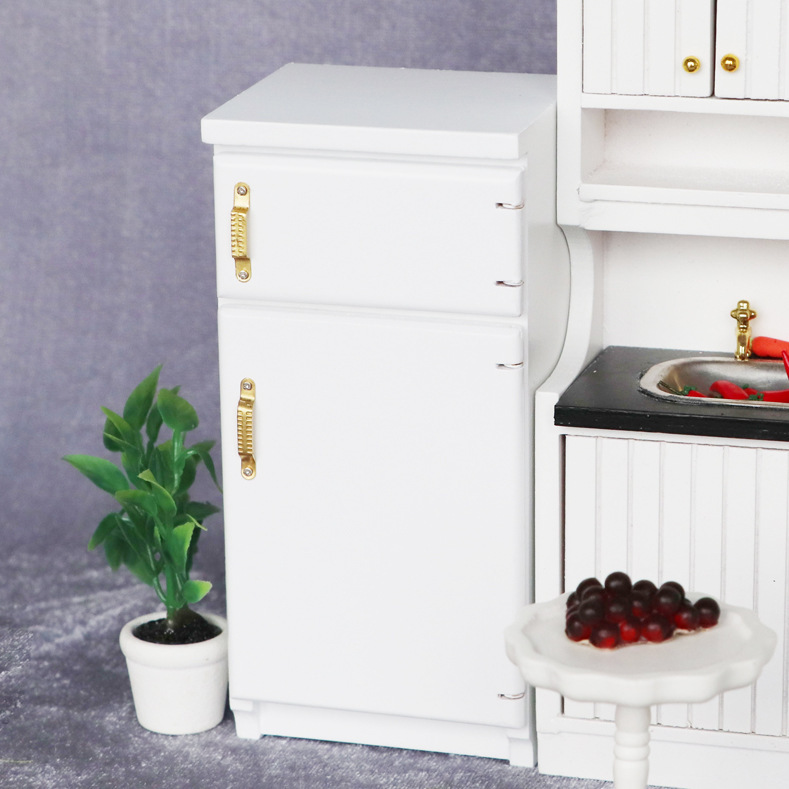 1:12 Dollhouse Dollhouse Mini Home Miniature Furniture Scene Mini Furniture White Refrigerator