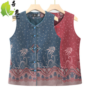 New Spring Granny Vest Women 60-80 Years Old Fashionable Elderly Women plus size Loose Clothes Old Lady Clothes